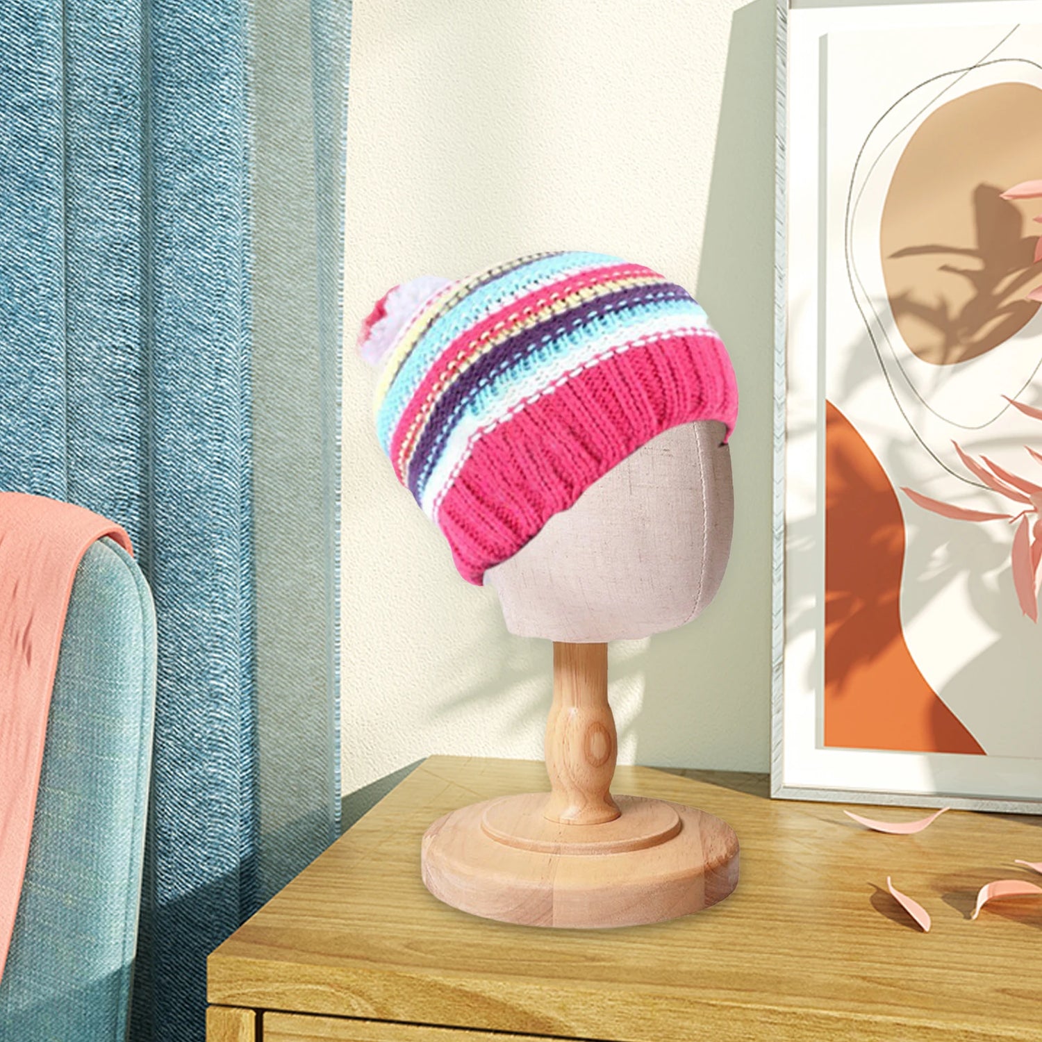 Wood Wig Stand