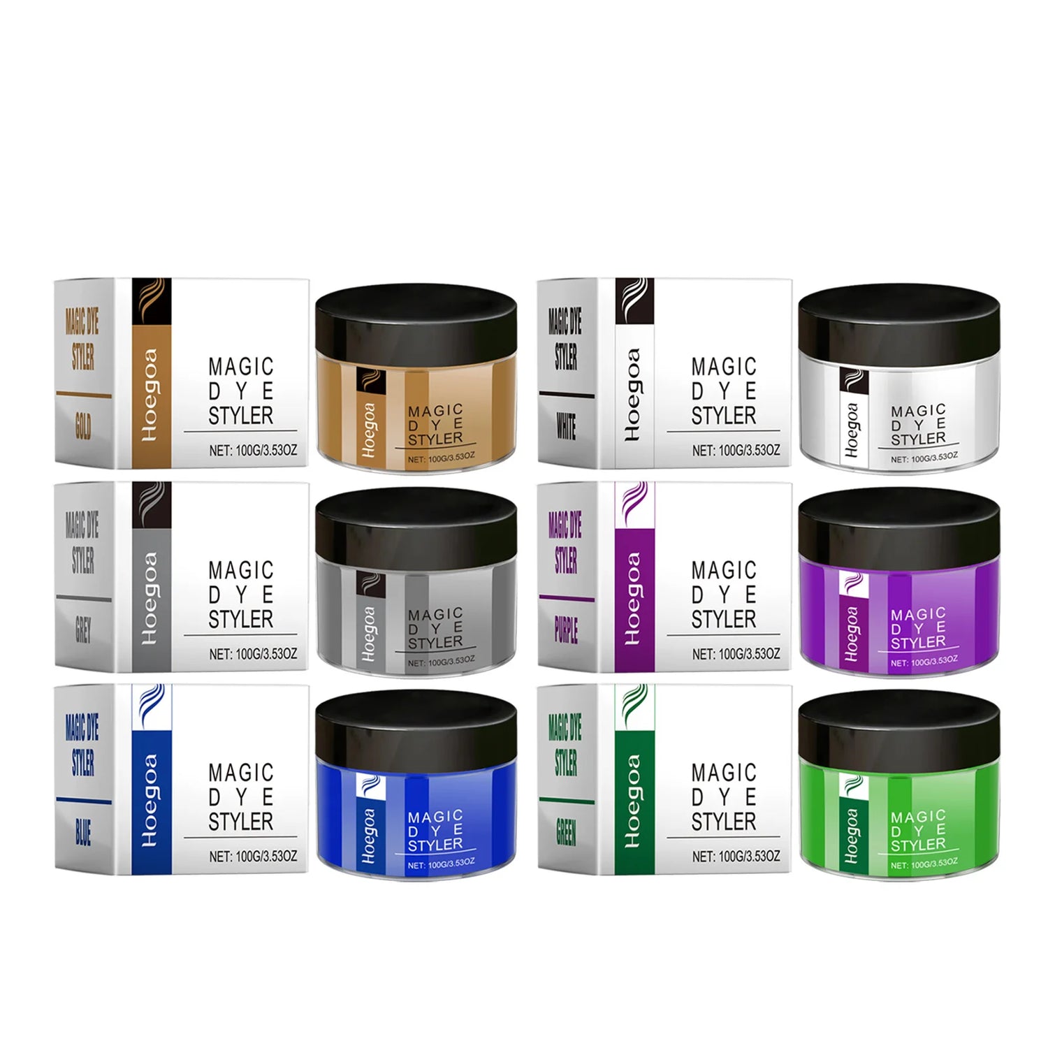 6 Hair Colour Wax Dyes: White, Blue, Brown Hair Natural Matte Nourish Long-Lasting Hair Colour Styling Cream for Women and Men