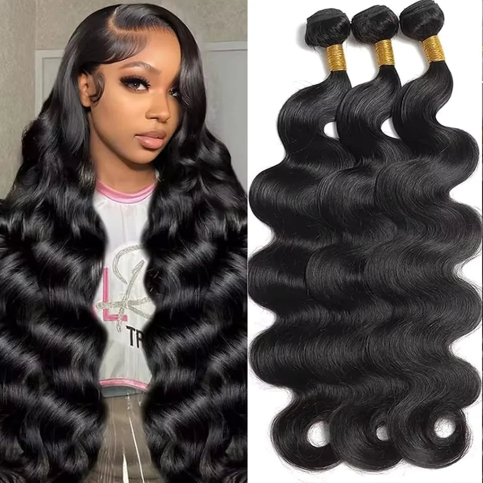 12A Human Hairs Body Wave Bundles:  1 pc/100g Human Hair 30 Inch Body Wave Hair Weave