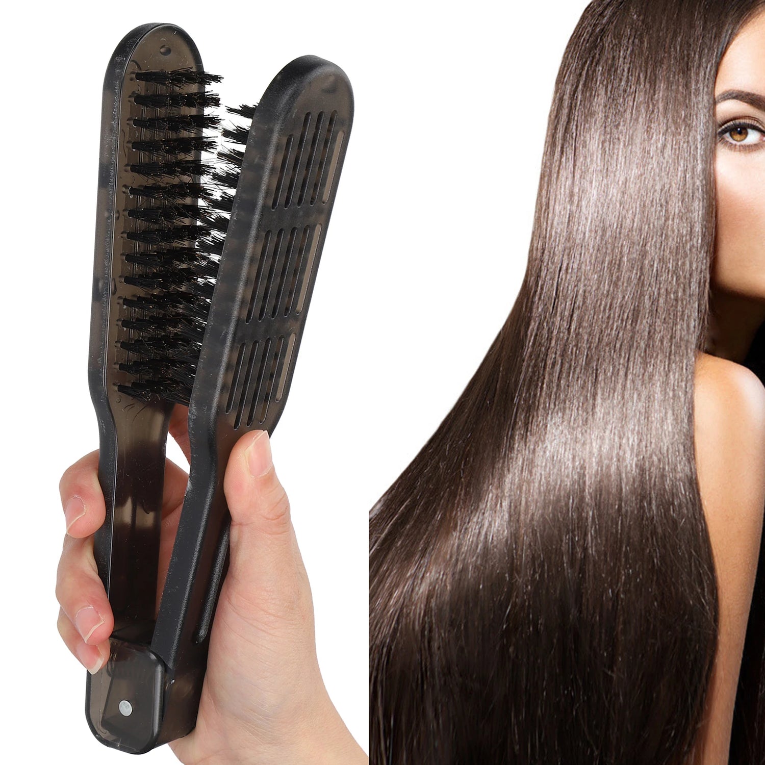 Hair Straightener Brush Double Side Anti‑Static