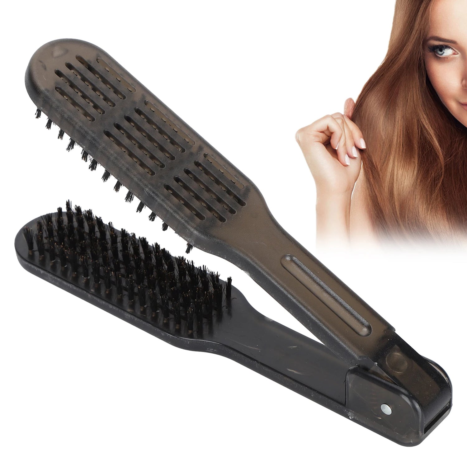 Hair Straightener Brush Double Side Anti‑Static