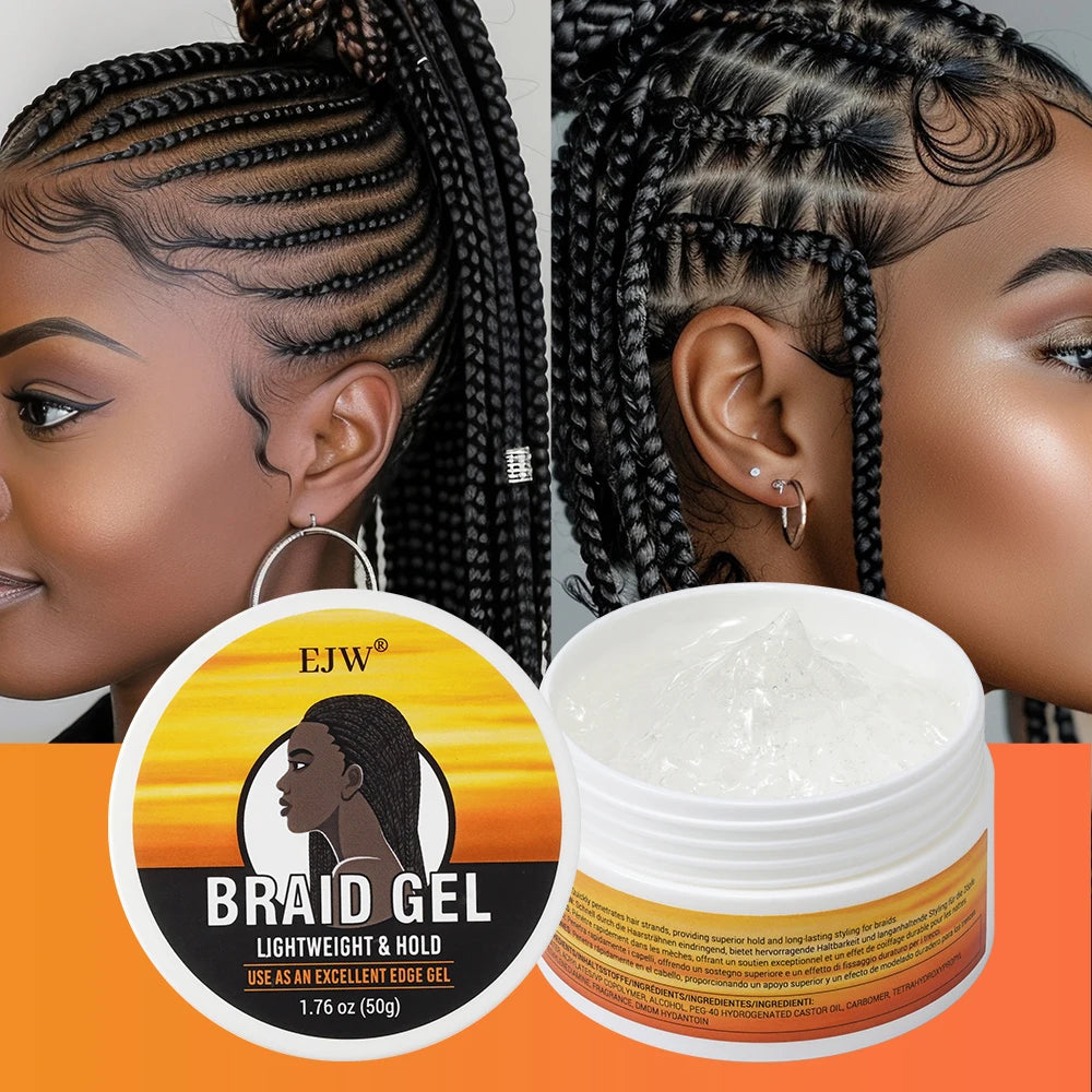 EJW Hair Braid Gel,Styling Wax For Natural Look Braid Style Curl