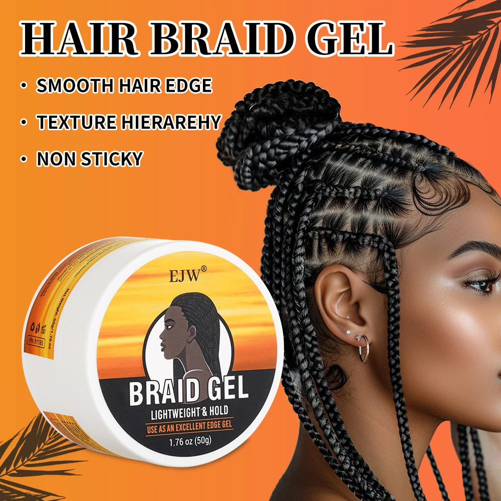 EJW Hair Braid Gel,Styling Wax For Natural Look Braid Style Curl